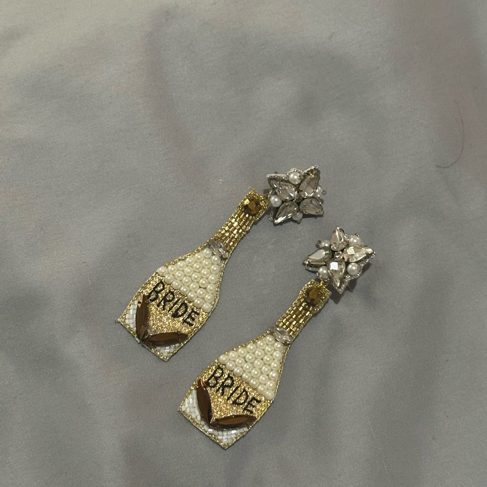 Gold and Silver Bride Earrings